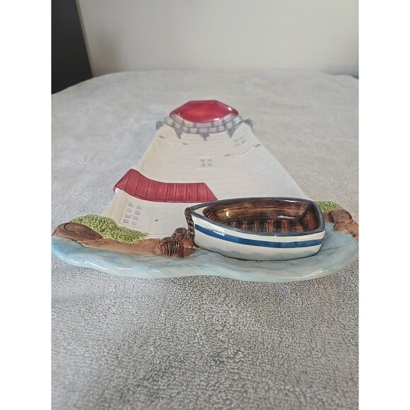 Burton And Burton Lighthouse Ocean Serving Dish Chips And Dip - Picture 6 of 10